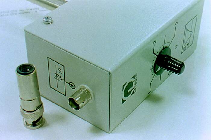 Il detector al silicio e l’amplificatore di misura.